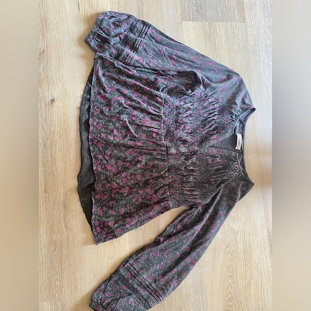 Lucky Brand Floral Blouse Size XS